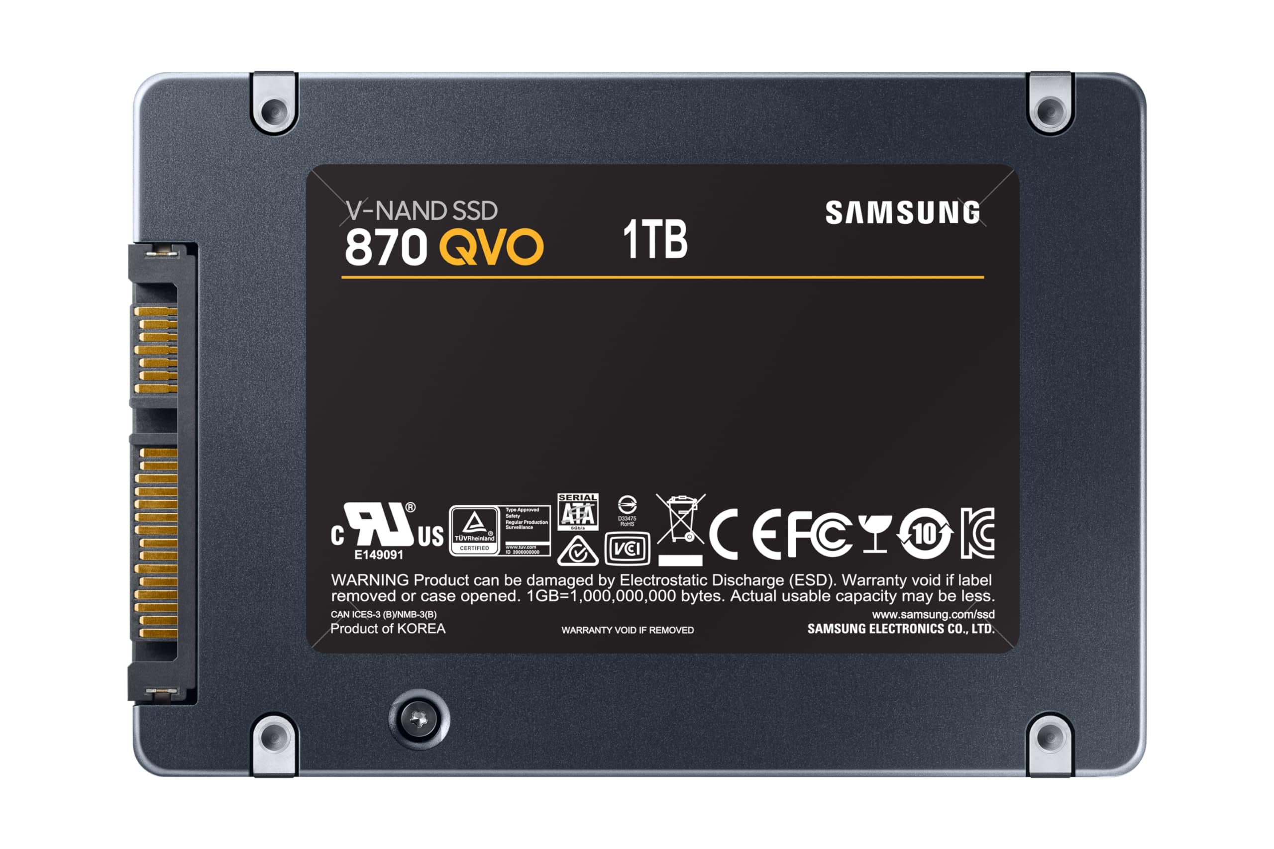 Samsung 870 QVO MZ-77Q1T0BW | Disque SSD Interne 1 To, SATA III, 2,5'' - Technologie QLC seconde génération