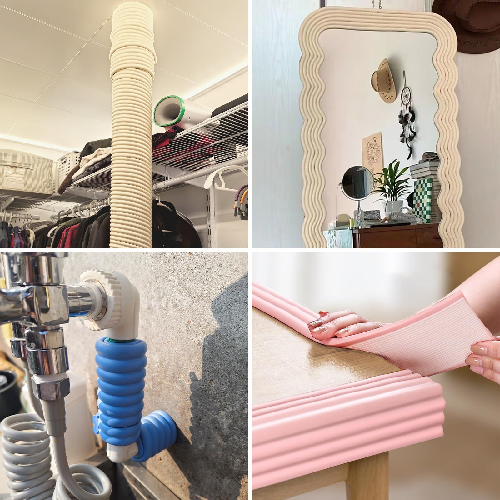 Rohrisolierung Außenbereich(Selbstklebende), Schaumstoff Isolierung Heizungsrohre, Frei Schneidbar, Geräuschreduzierend, Heizungsrohr Isolierung Klebeband Zum Wickeln(Pink,2pcs)