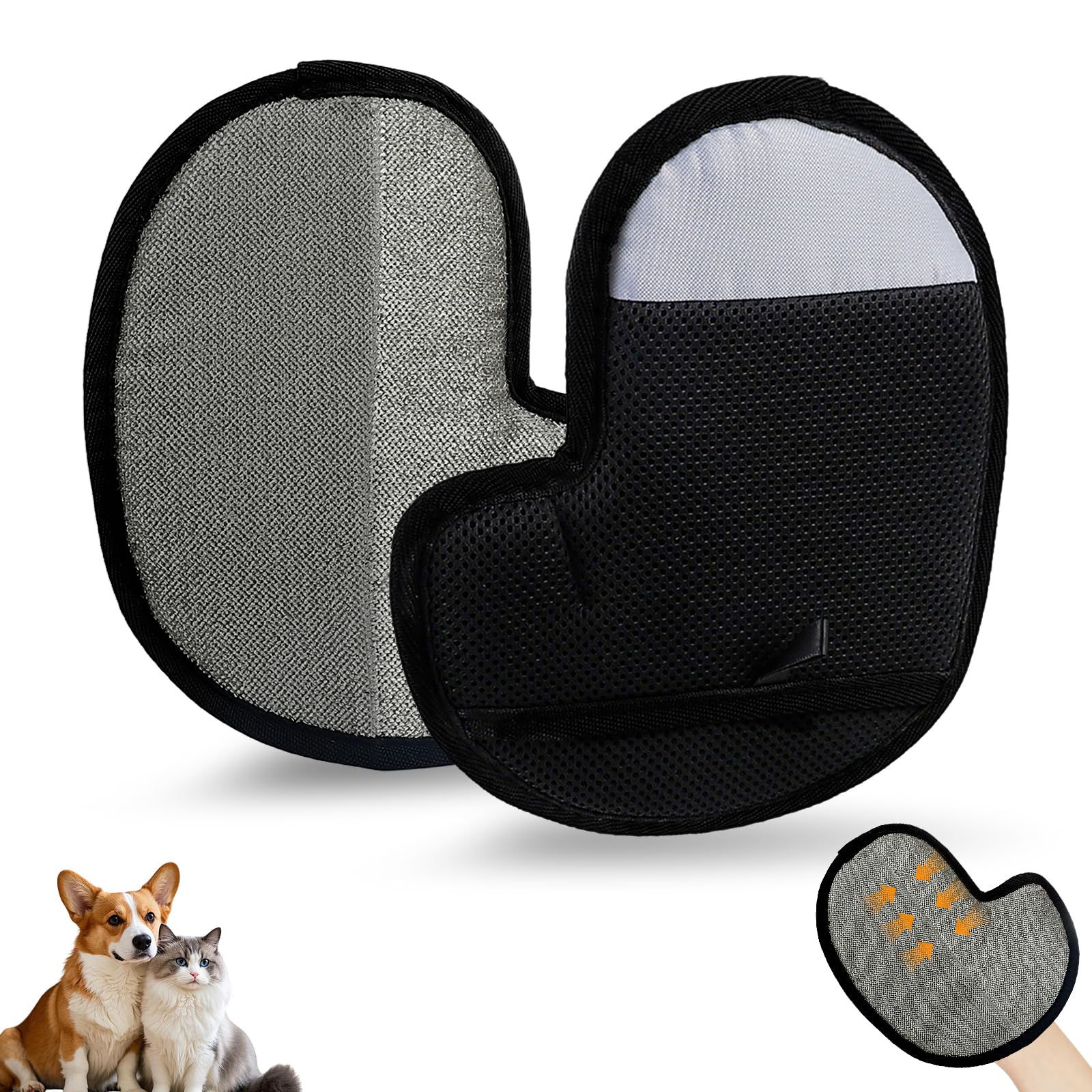 Pet Hair Removal Glove, Electrostatic Pet Hair Remover Glove for Cats & Dogs, Reusable Brush Static Grooming Glove for Couch, Furniture, Carpet, Car