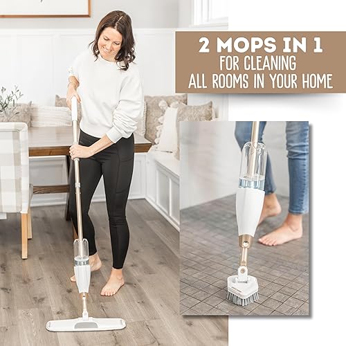 Miniatura 4 de Quick Shine Ultimate Gold Spray Mop Kit  Kit todo en uno de 11 piezas con accesorios intercambiables  Limpiador de piso incluido  No necesita