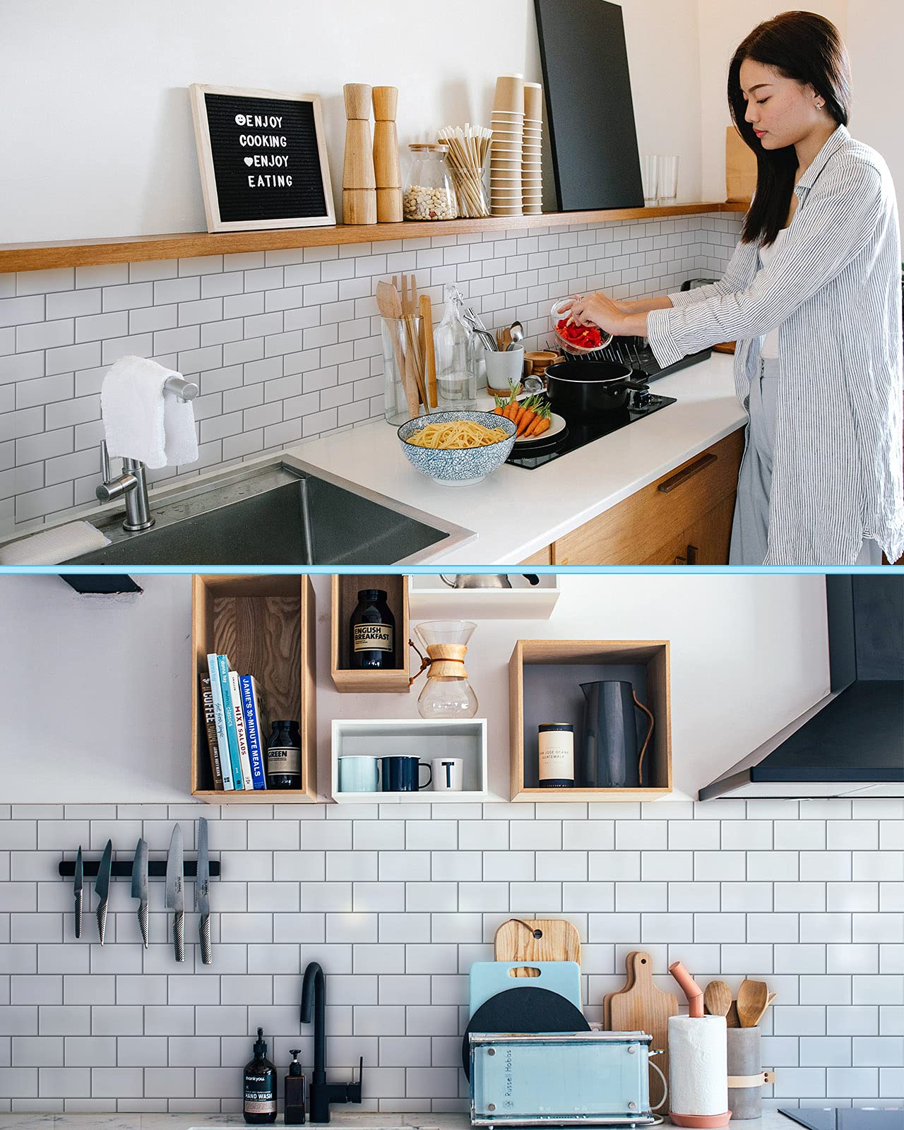 Art3d 10Sheet Peel and Stick Tile Backsplash 12"x12" Premium Kitchen