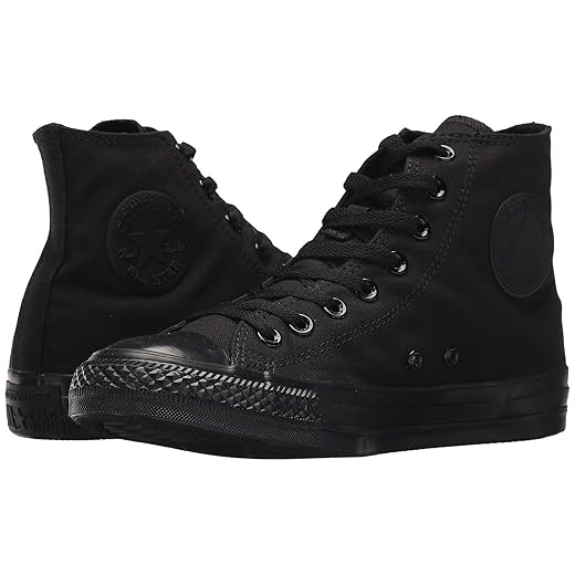 Converse Unisex Chuck Taylor All Star High Top Black Monochrome Shoes, 12 B(M) US Women / 10 D(M) US Men