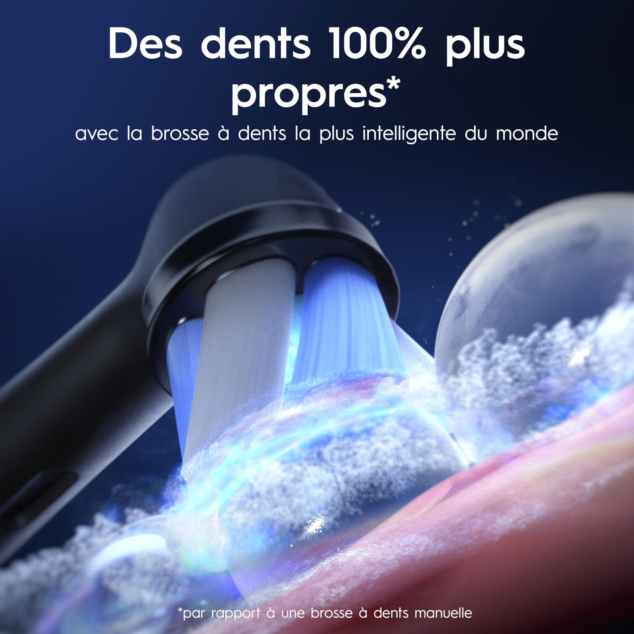 Oral-B Brosse à Dents Electrique iO 10, 3 Brossettes de Rechange, Noire– 7 Modes de Brossage dont Blancheur et Soin des Gencives, Capteur de Pression, Batterie Rechargeable, Guidage IA, Etui