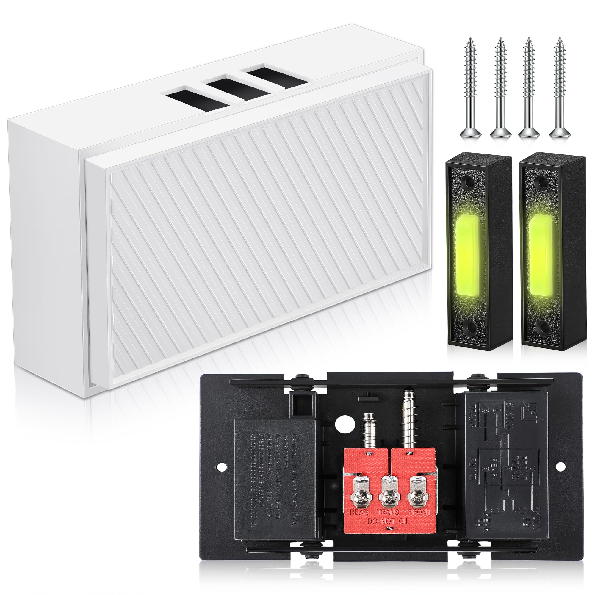 Saillong Campanello cablato con 2 pulsanti per campanello illuminato, 16 V, 10 VA, campanello per porta anteriore e posteriore, per parete interna di casa, due suoni forti, pulsante di ricambio per