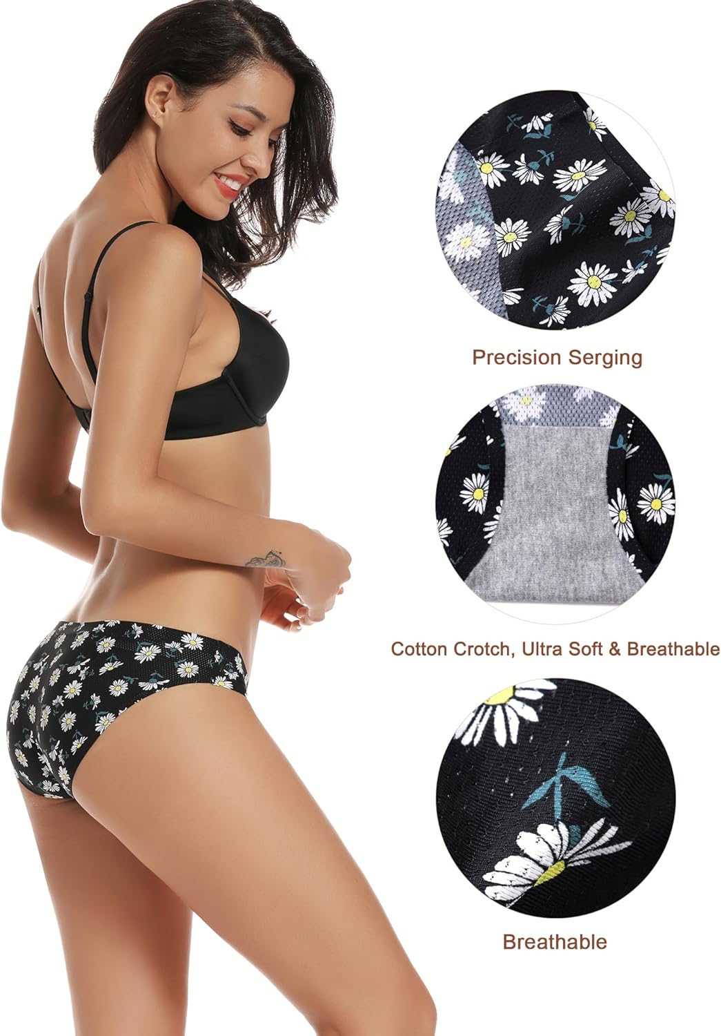 voenxe Women Bikini Underwear,Seamless Breathable Ladies Panties,No Show Comfortable Briefs Undies,Invisible Hipster,5-Pack - Image 4