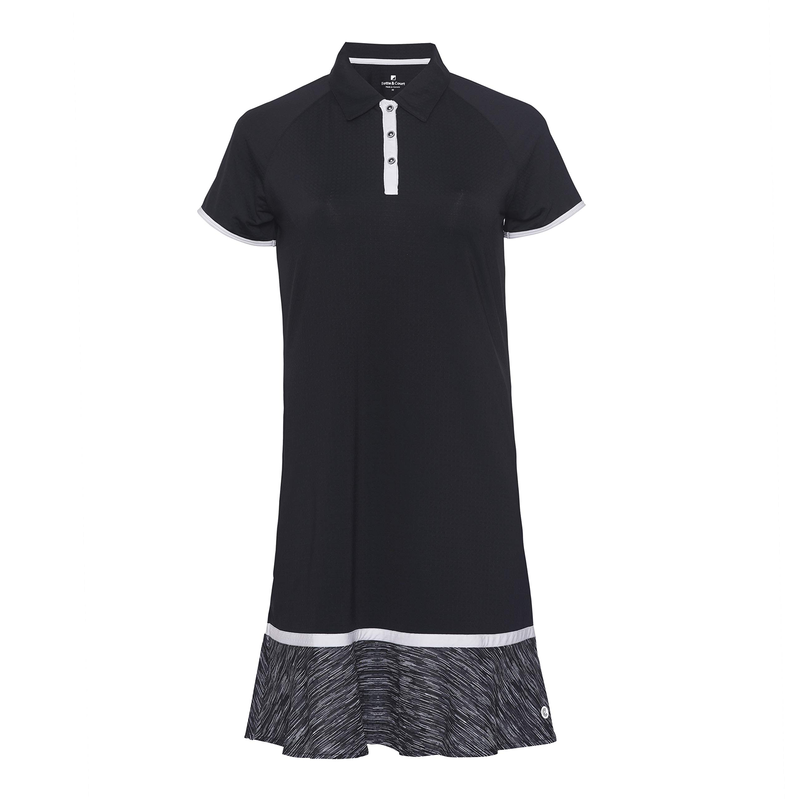 Bette & Court womens Short Sleeve Dress With Cotrast Button Placket Short Sleeve