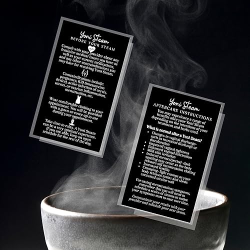 Miniatura 6 de Boutique Marketing LLC Yoni Steam - Tarjetas de instrucciones para el cuidado posterior al vapor, paquete de 50, tamaño de tarjeta de visita de 2 x