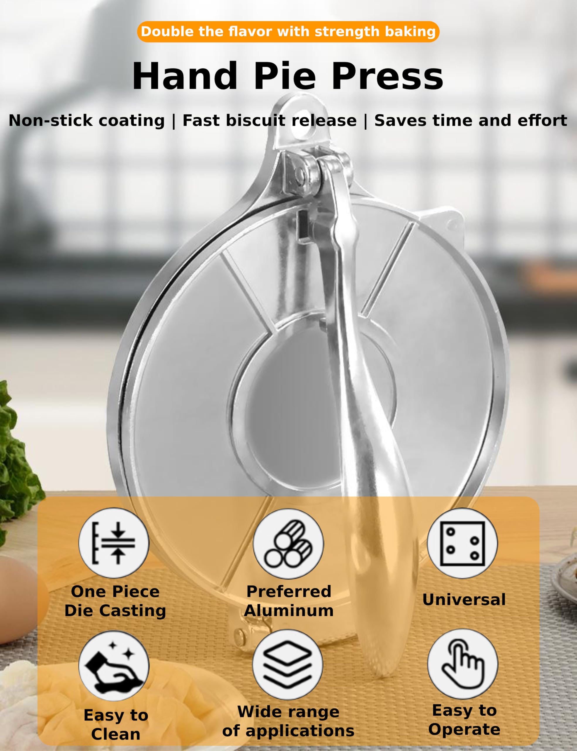 Aluminum Alloy Tortilla Press, Manual Tortilla Maker, Dough Press,Flour Tortilla Press, Rotis Press, Tortillera Pataconera for Pizza Pie Patty Making (16cm Silver)