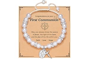 Rosary Cross Bracelet: Perfect Gift for Girls' First Communion