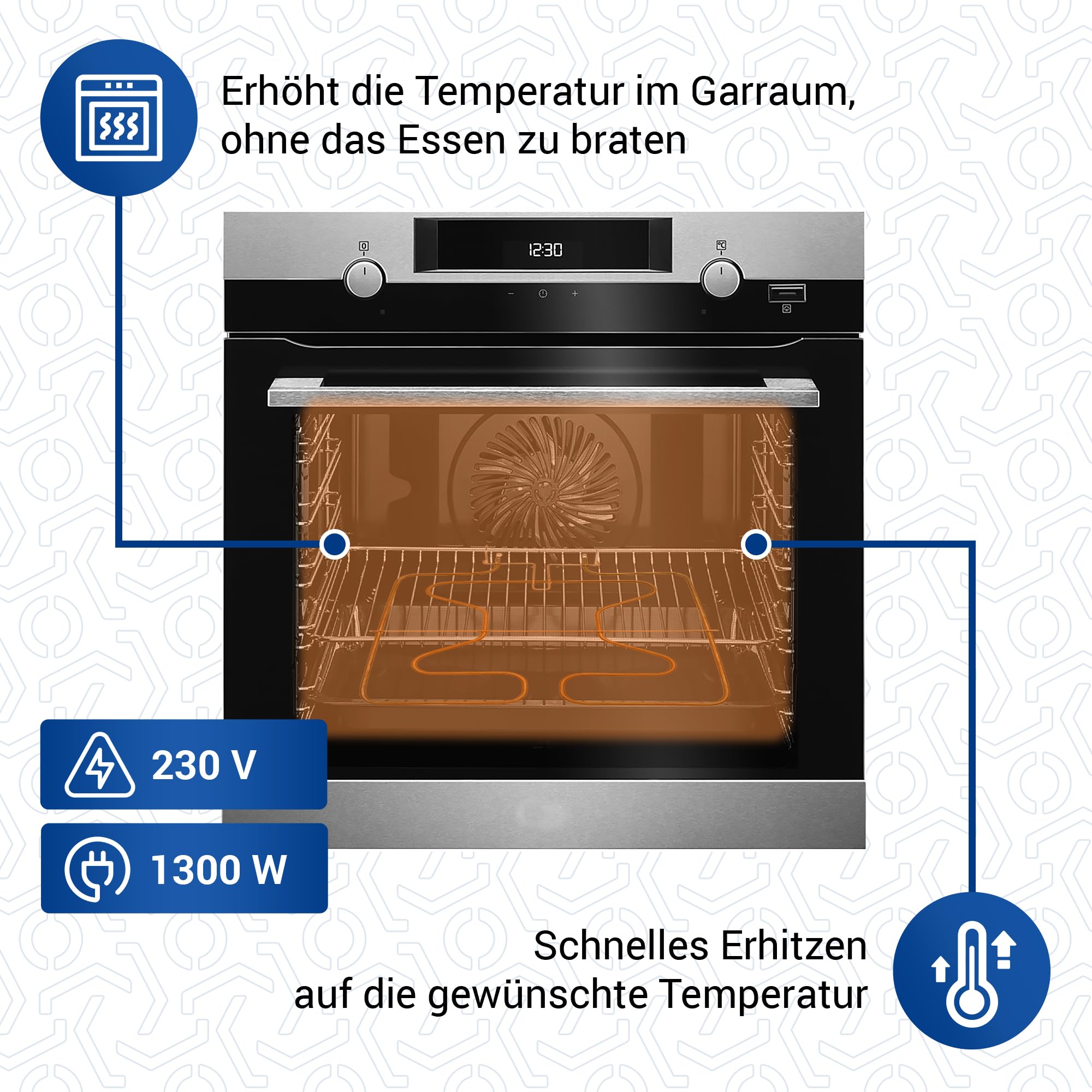 VIOKS Unterhitze Heizelement 230V 1300W Backofen Ersatz für Bosch 682466 | Heizung Backofenheizung, Ersatz für Balay Constructa Siemеns 00682466 Irca 2054R730 1R0D971001, Unten, Herd Ofen