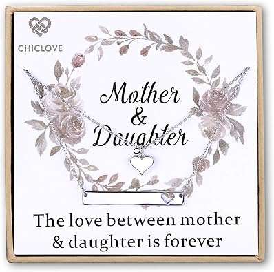 Mother Daughter Jewelry Sets for Two, Cutout Heart Necklaces, 2 Sterling Silver Necklaces