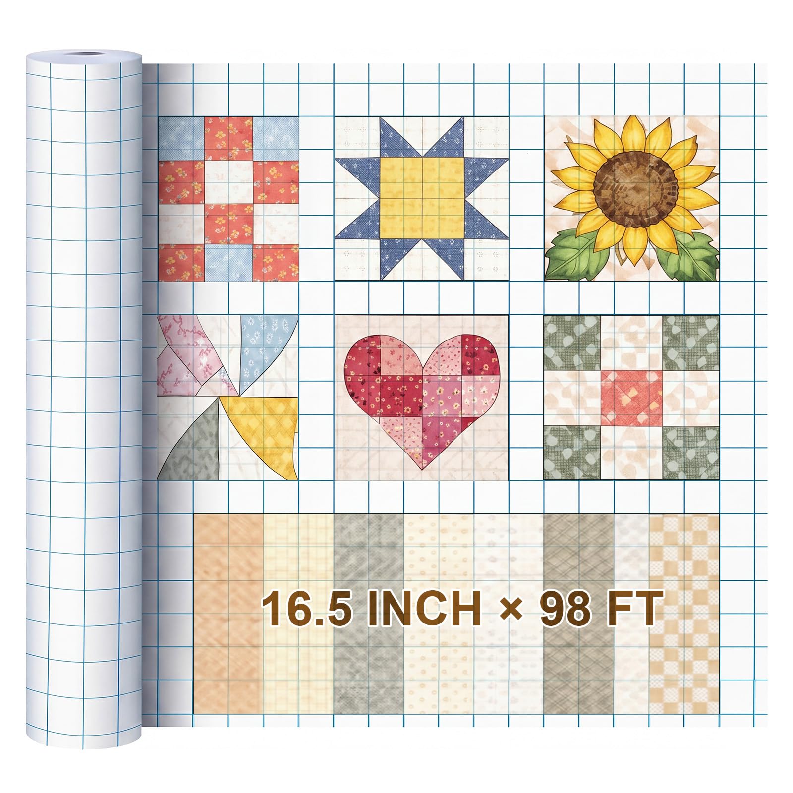 Jetec 1 Roll 1" Graph Paper Roll, Large Grid Paper Roll Lined Paper Roll 19.7 Inch x 197ft Drafting Paper for Back to School Classroom Teaching Supplies Kids Students Gifts