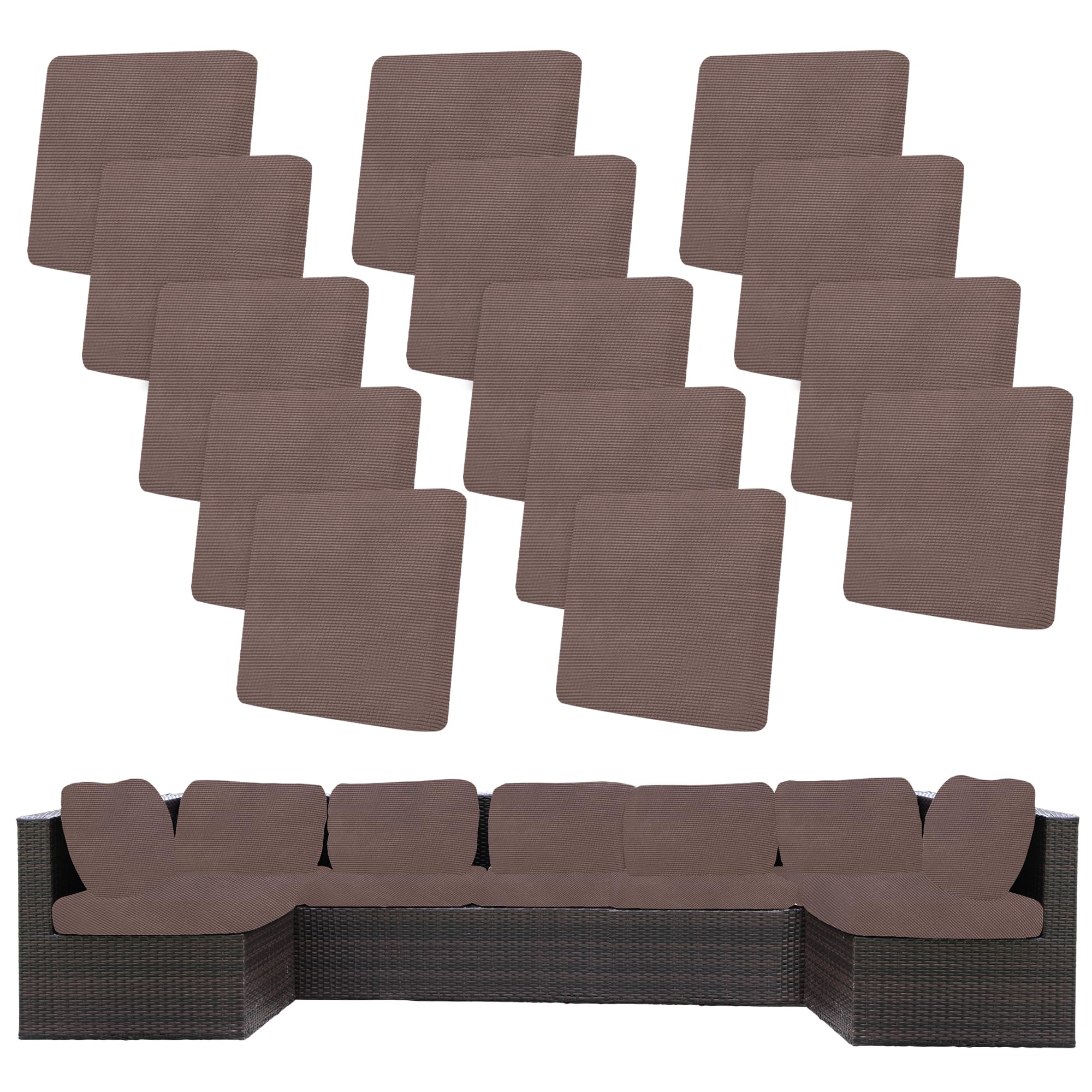 14 Pcs Outdoor Cushion Covers, Patio Sofa Cushion Covers Replacement