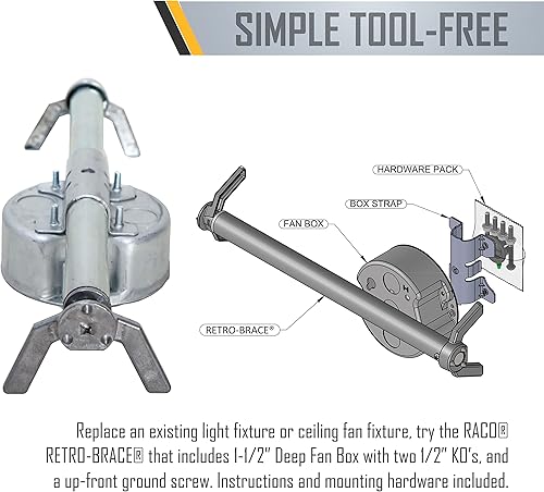 Vista 7 de Hubbell-Raco 926 – Caja de cableado para ventilador de techo