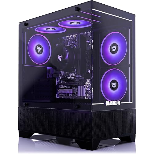 BEASTCOM Q3 Gaming PC Desktop Computer AMD Ryzen 5 3400G, 4K Vega Graphics, 16GB RAM, 1TB M.2 NVMe, 500W 80PLUS PSU, WiFi, Gaming Office Console, Towers Prebuilt PC