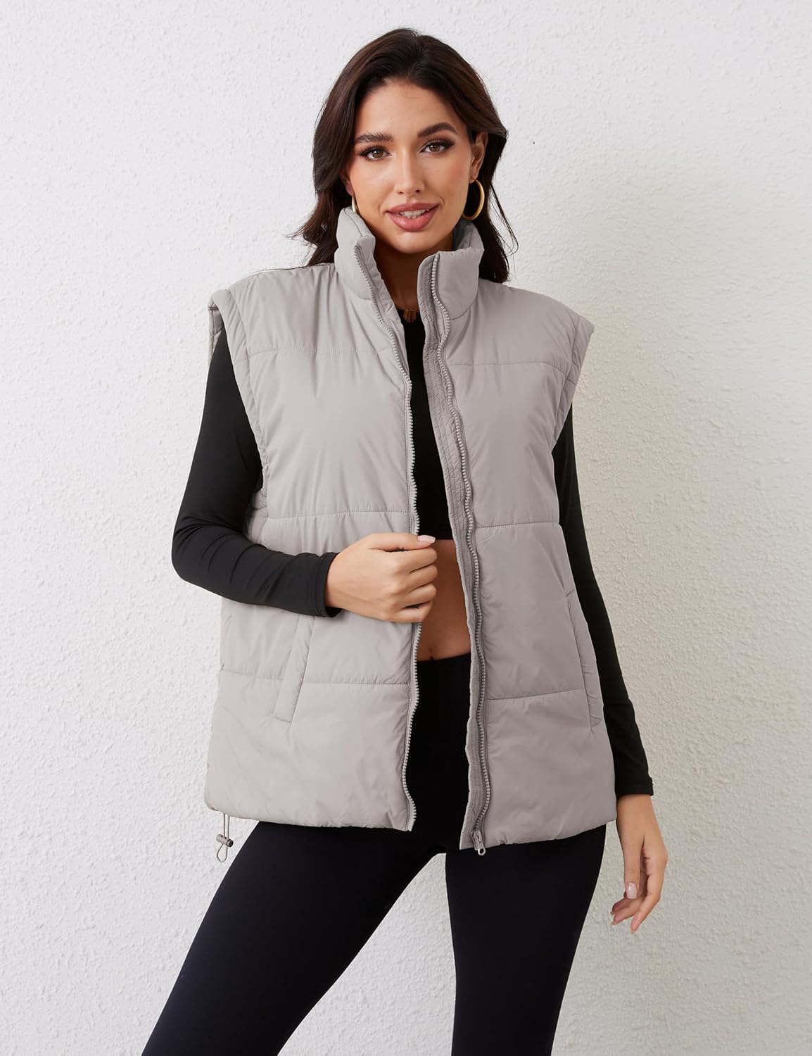 AMEBELLE Women's Oversized Puffer Vest Winter Quilted Lightweight Stand Collar Warm Padded Gilet Sleeveless Puffy Outerwear - Image 3