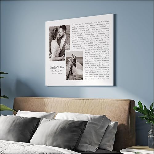 Vista 259 de Letras de música personalizadas, canciones, lienzo/fotos sin marco/impresiones enmarcadas con corazón en nombres de corazón, fecha de carga de fotos