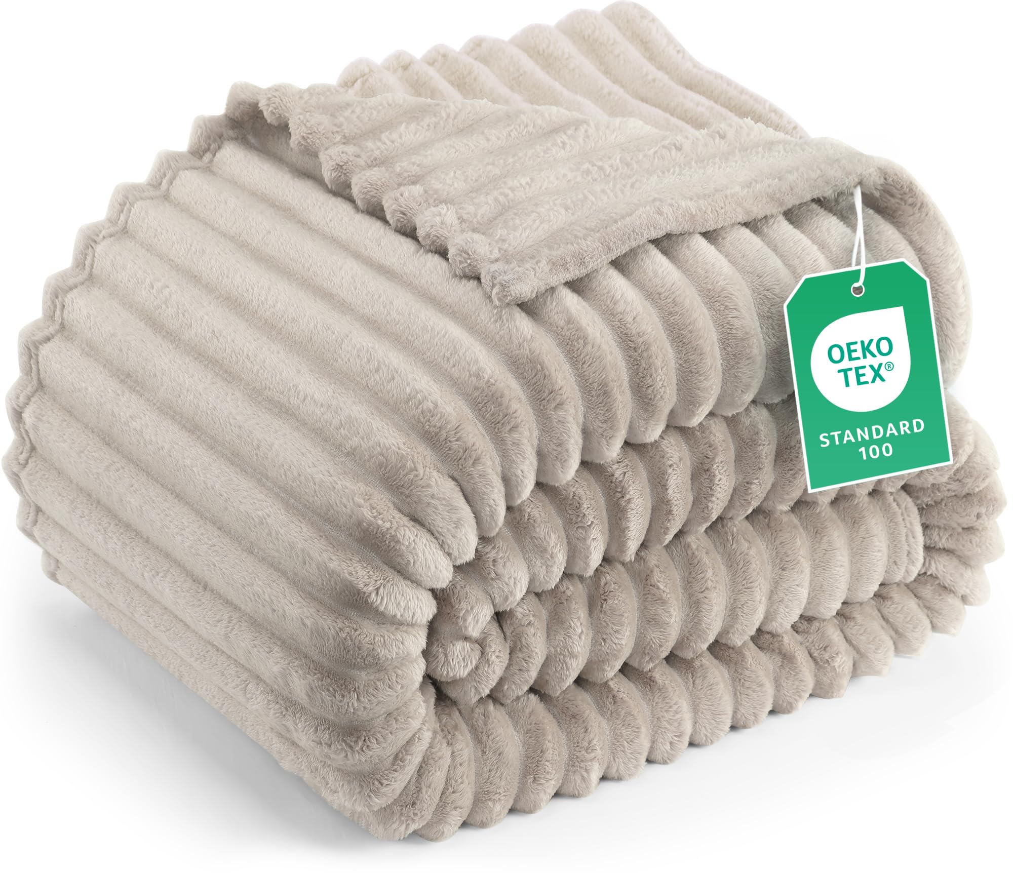 Utopia Bedding Streifen Kuscheldecke Flauschig, Weiche, leichte und warme Fleecedecke. Gemütliche und atmungsaktive Decke für Bett, Sofa und Couch.