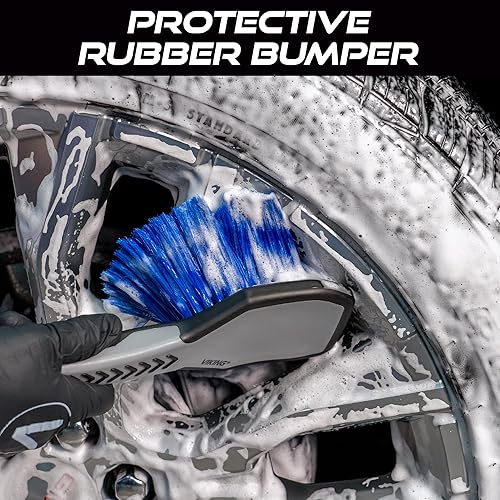 Miniatura 3 de VIKING Cepillo de rueda para llantas, cepillo de limpieza para neumáticos, gris, 10.3 x 3.3 x 3.8 pulgadas