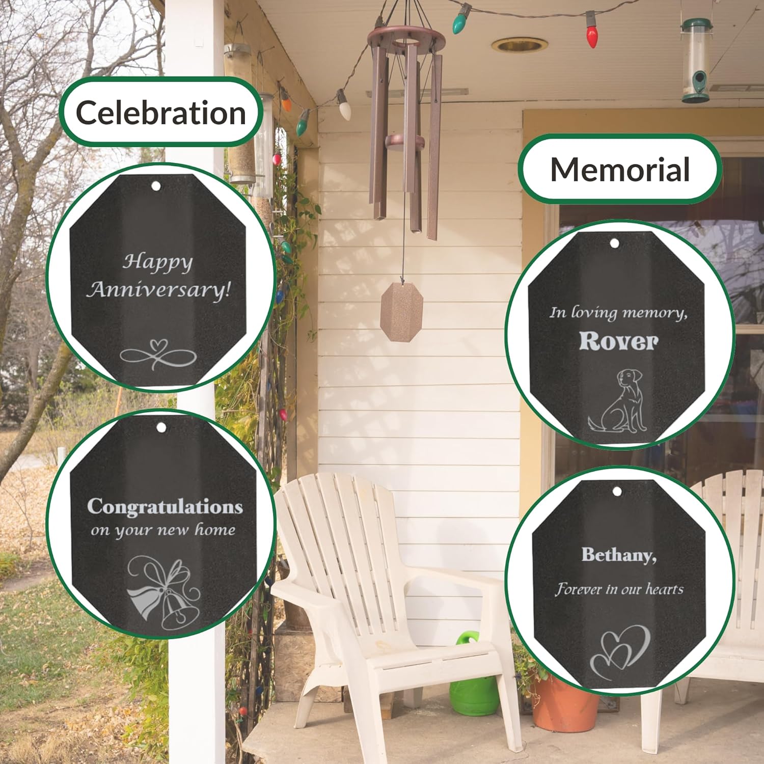 Lambright Chimes Spring Meadow Song 35" Black Memorial Wind Chimes - Personalized Home Decor, Room Decor, Birthday Gifts for Women - Comforting Engraved Chimes for Loss of Loved One or Lost Pet