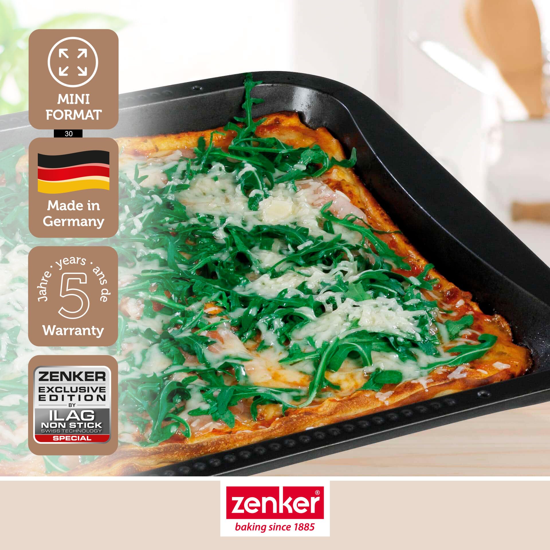 Zenker Adjustable Universal Oven Baking Tray, Black/Metallic, 13.58-20.47 x 12.99 x 1.18