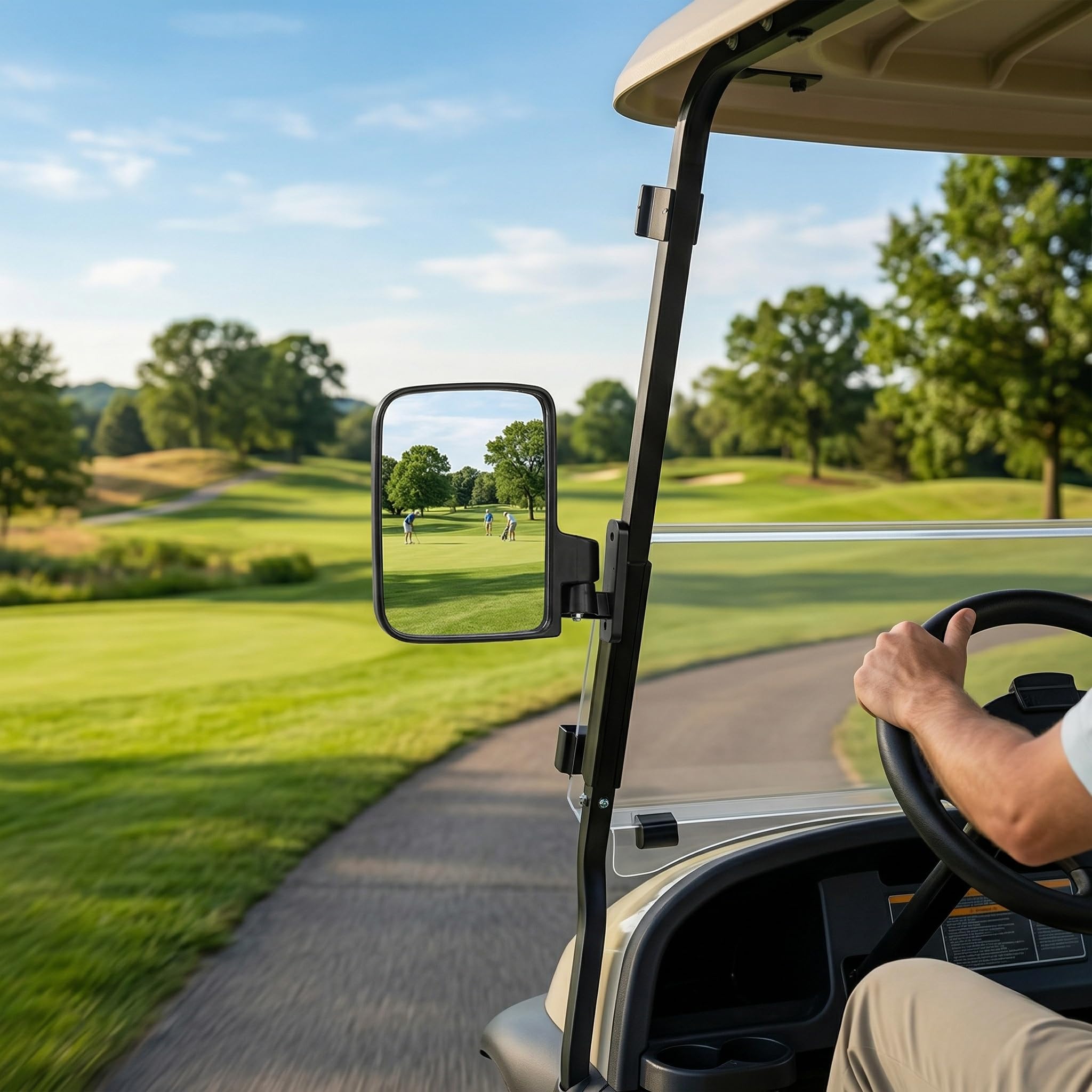 Jadeshay Specchietti Laterali per Carrello da Golf, Specchietto Laterale Convesso Retrovisore Esterno Pieghevole, Compatibile con Club Car, EZ GO, Yamaha