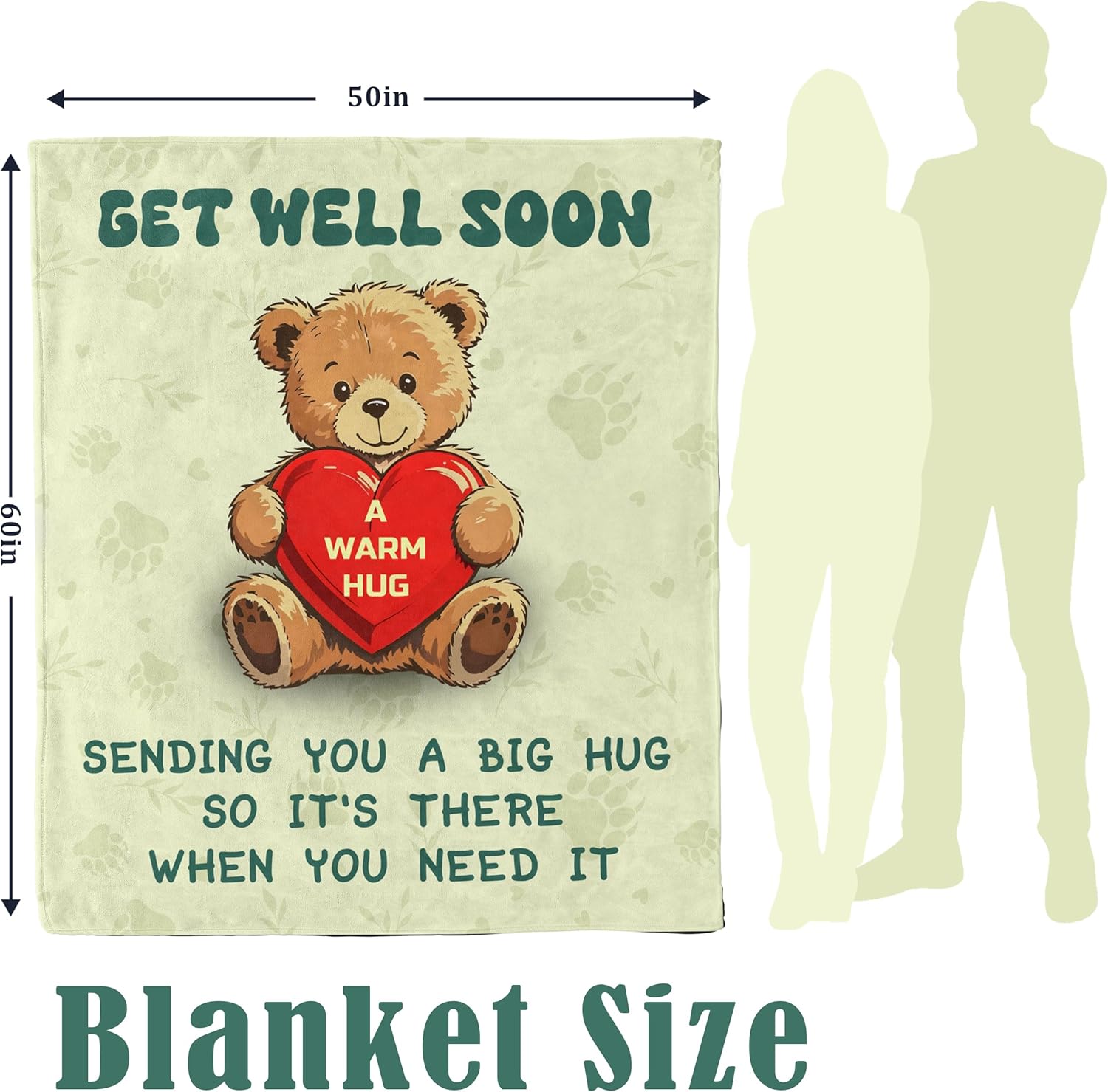 Get Well Soon Gifts for Women, Hug/Healing Blanket, Inspirational Gifts Blanket for After Surgery, Cancer Care Gifts for Women, Feel Better Gift for Her, Comfort Soft Throw Blankets 50"X60" - Image 5