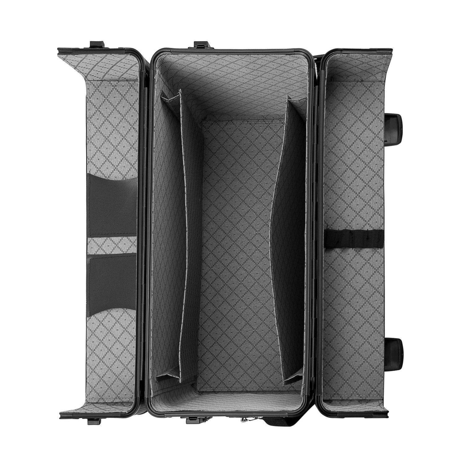 anndora Pilotenkoffer Businesskoffer TSA Schlösser Aluminium Oberfläche Schwarz