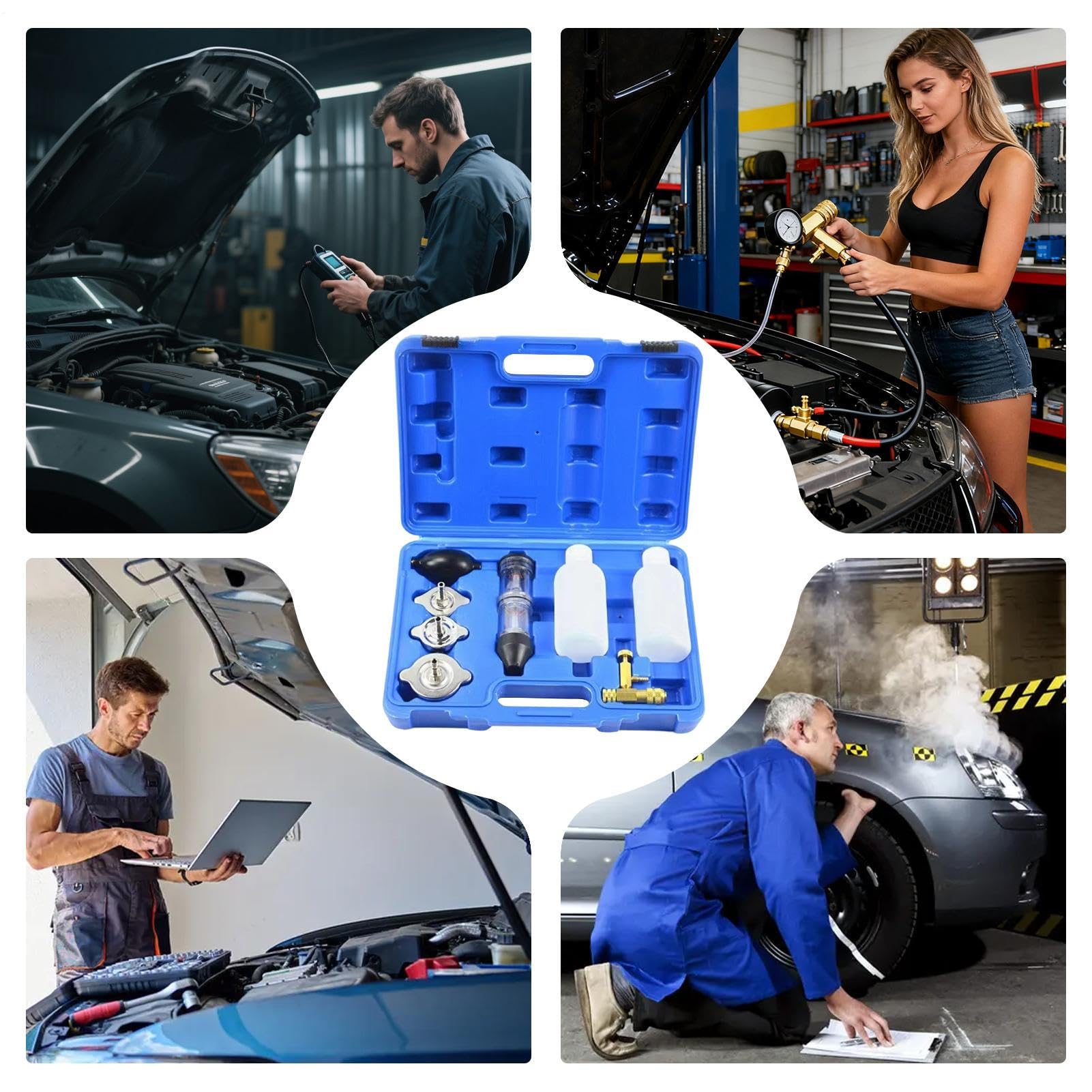 Kit Probador de Junta de Culata Herramientas de Detección para Vehículos | Probador de Fugas de Combustión para Reparación y Diagnóstico Mecánico de Motores de Coche Camión Excavadora