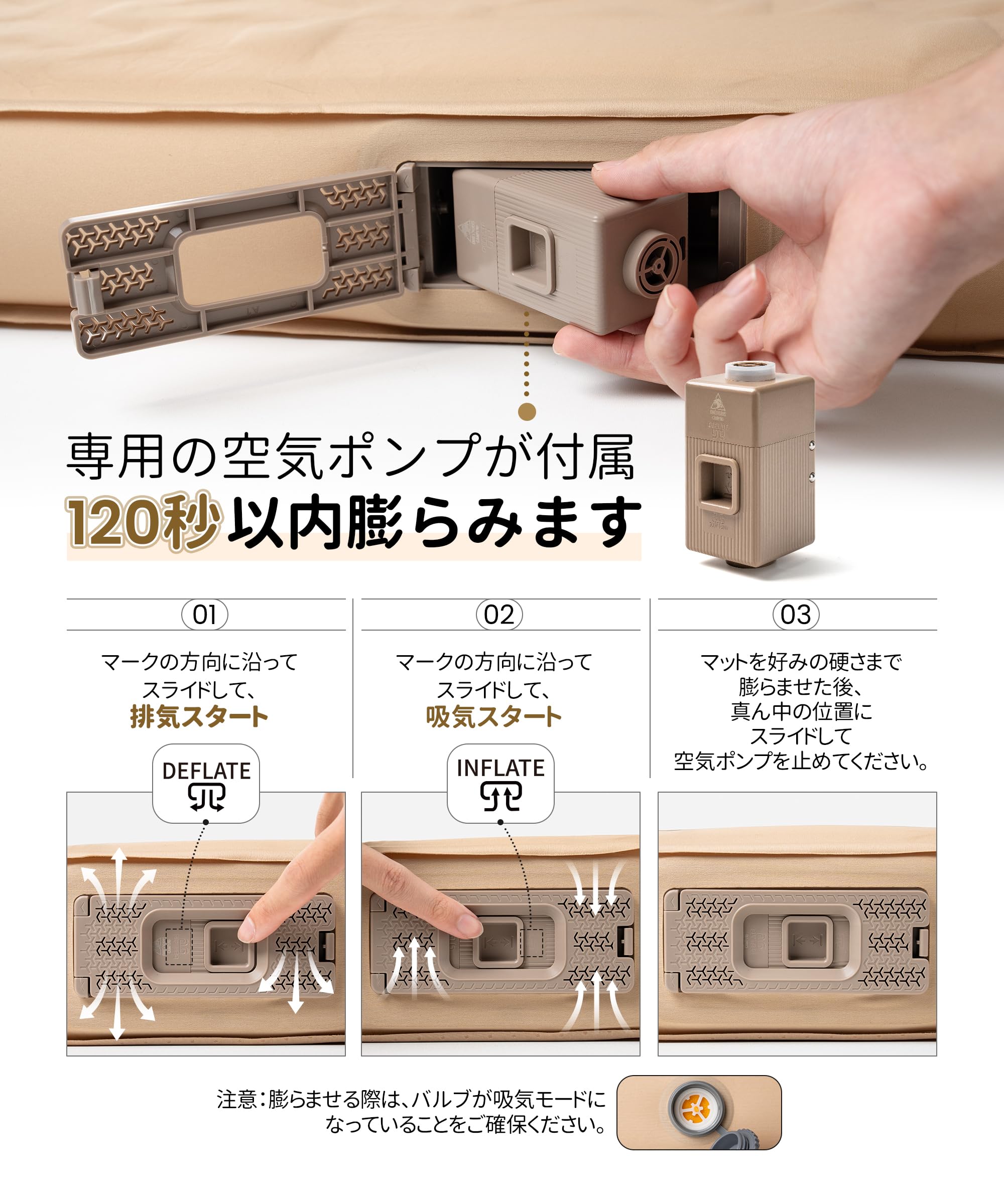 Amazon.co.jp: OneTigris DYNISLAND PRO エアーマット 電動ポンプ内蔵