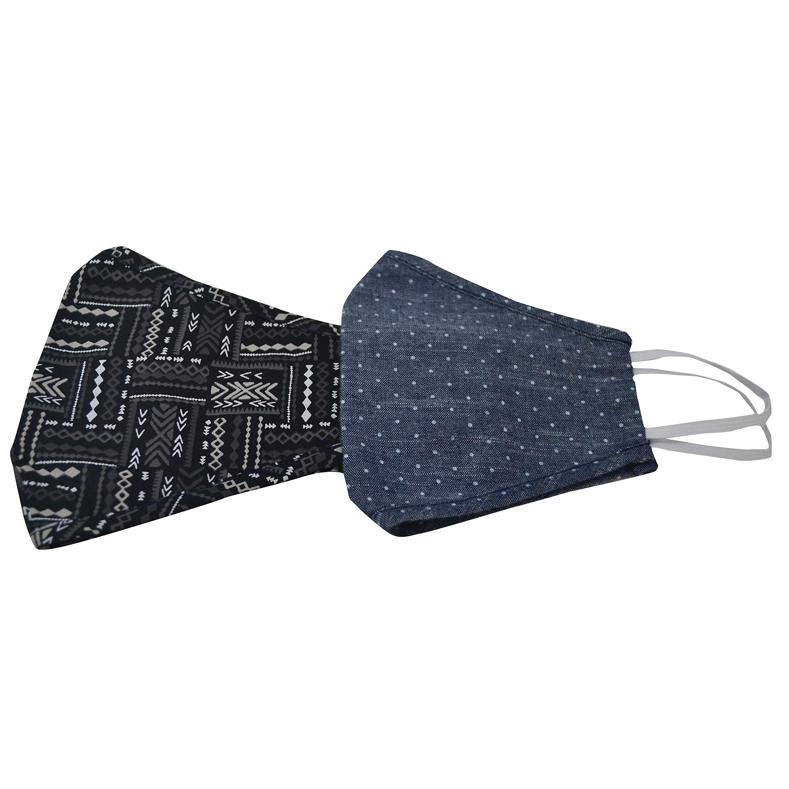 Serene Bohemian Re-Usable Washable Face Mask 100% Cotton Made for Men Women Kids with elastic looping for Ears Pack of 2