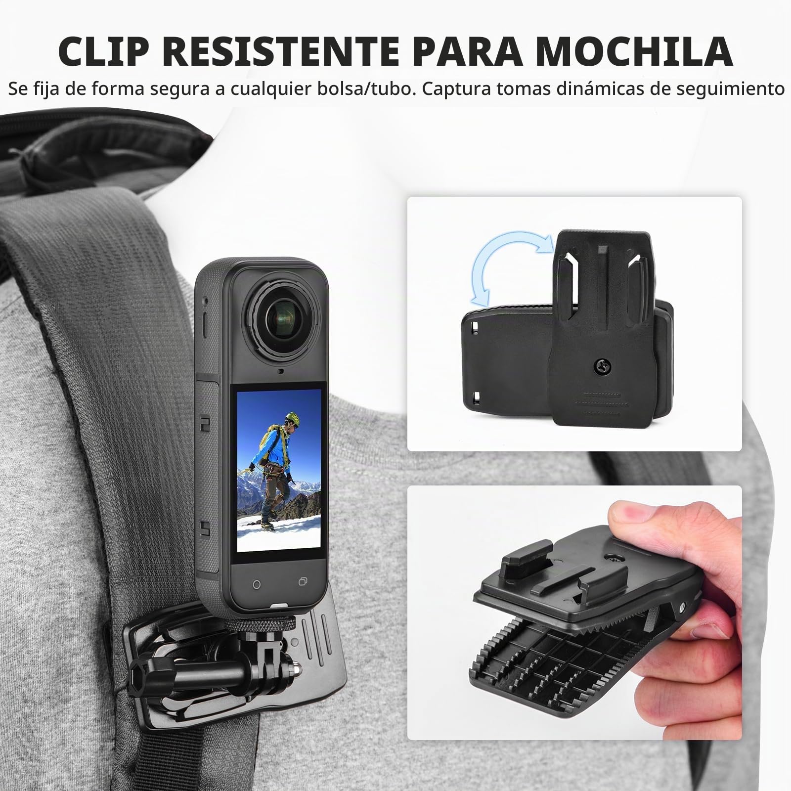 BRDRC Kit de accesorios para Insta 360 X5 X4, correa de cabeza de montaje en el pecho, correa de muñeca, adaptador giratorio de 360° + liberación rápida para Insta360 One X5 X4 X3 X2 X paquete de