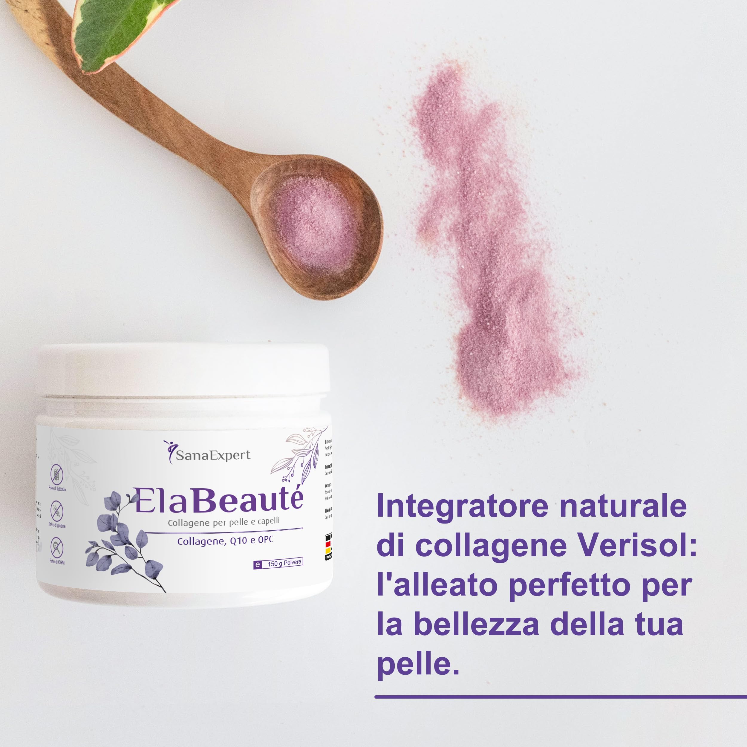 SanaExpert Beauty & Antiossidanti Bundle – ElaBeauté Collagene Verisol® 150g + Acai Berry 120 Capsule – Con Q10, Biotina e Estratto di Açaí – Prodotto in Germania
