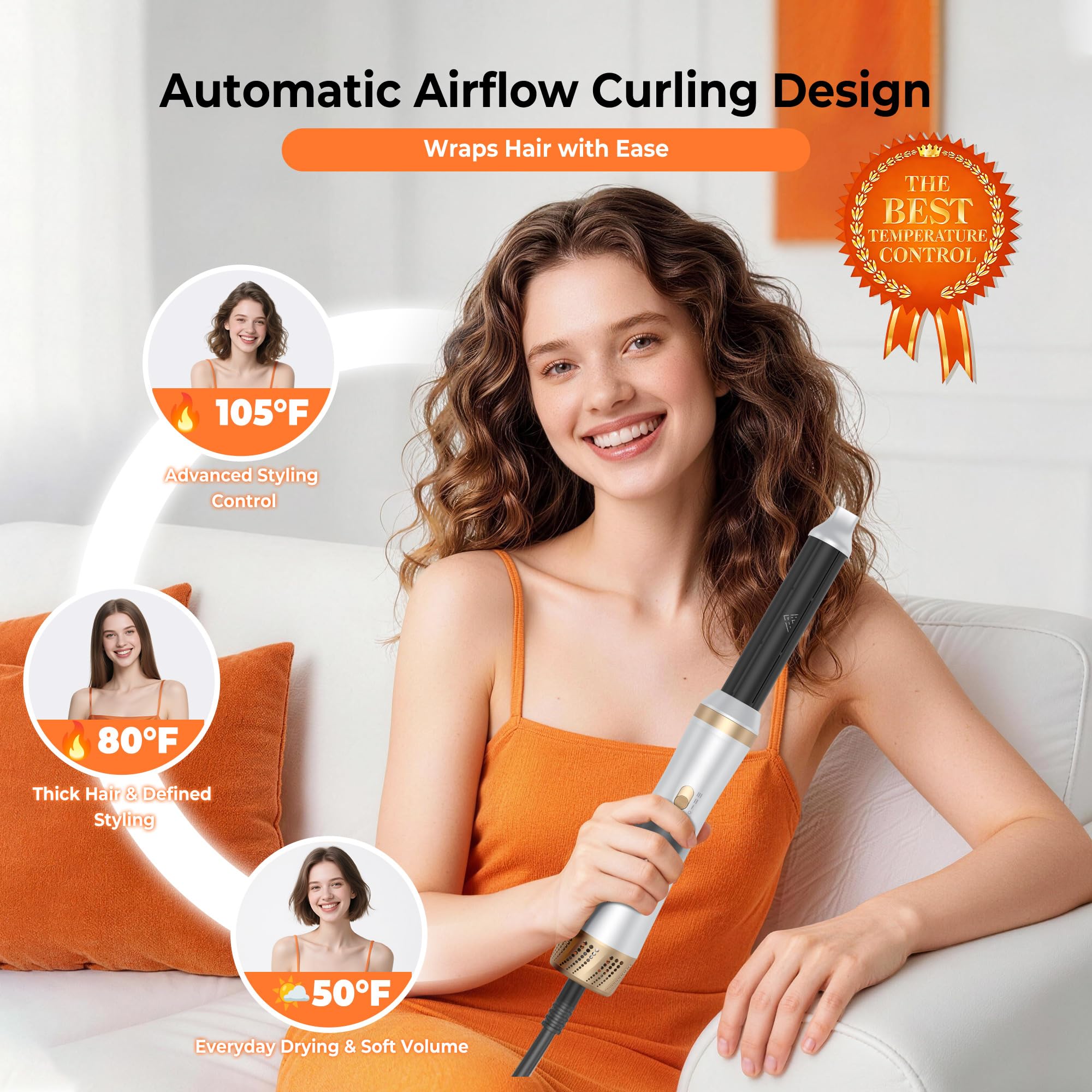 Air Styler 5 in 1 Spazzola Asciugacapelli, Hair Styler 1000W Multistyler con Arricciacapelli Automatico Spazzola Rotante per Capelli Spazzola Lisciante per Volume, Lisciare, ricci, Ideale Come Regalo
