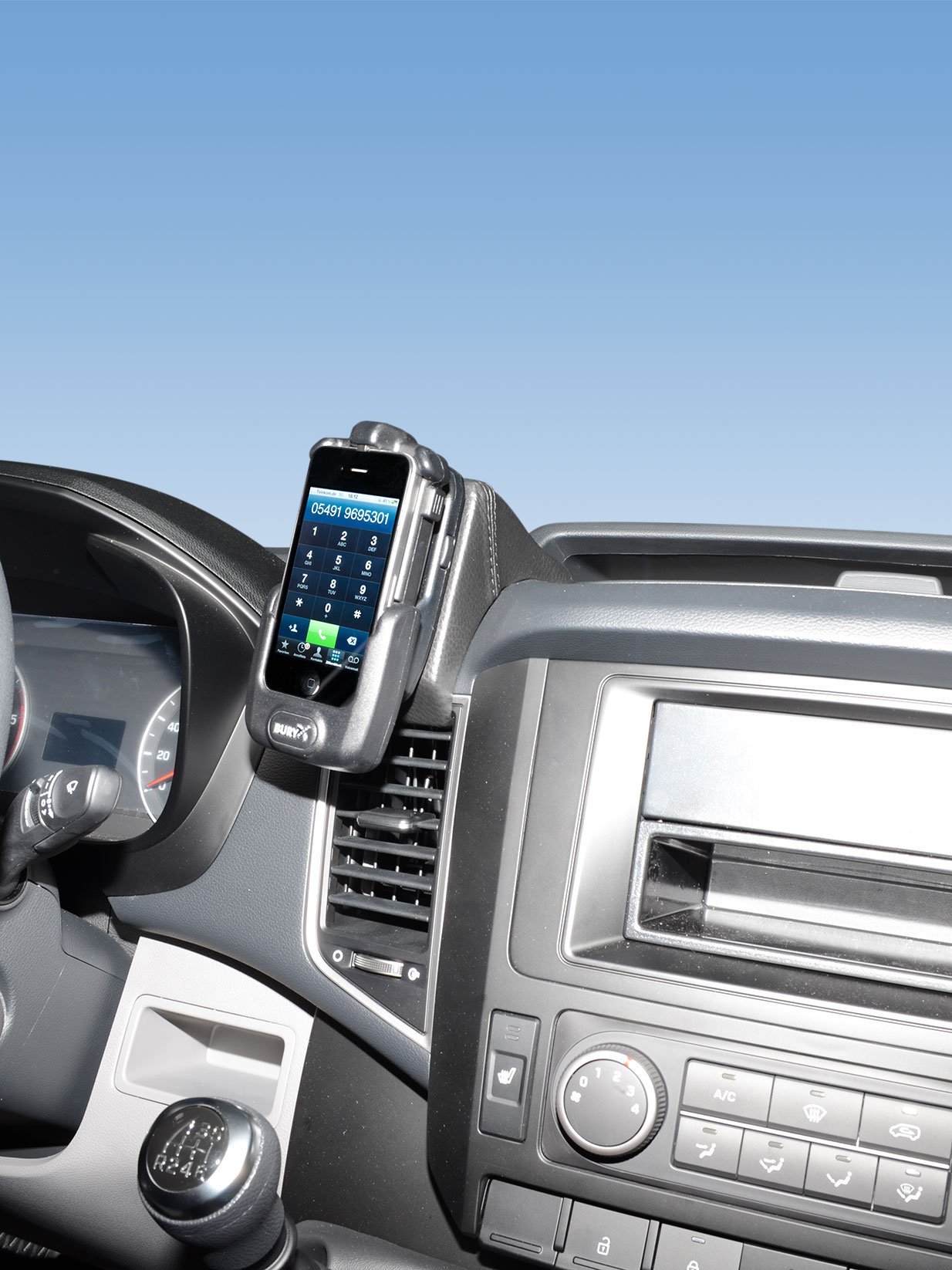 KUDA Uchwyt na telefon komórkowy pasujący do Opel Movano/Renault Master od 2019 roku - konsola telefoniczna do smartfonów, telefonów komórkowych, nawigacji i innych - konsola ze sztucznej skóry,