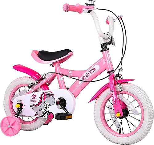 Miniatura 1 de BalanceFrom Elevon Dinos Kids Bike Kids Bicycle with Removable Training Wheels and Basket Different Size and Color