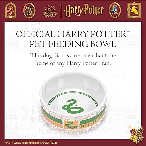 Miniatura 3 de Harry Potter Slytherin - Tazón para mascotas, cuenco de alimentación para perros o gatos, capacidad de 3.5 tazas o 28 onzas, plato de cerámica apto
