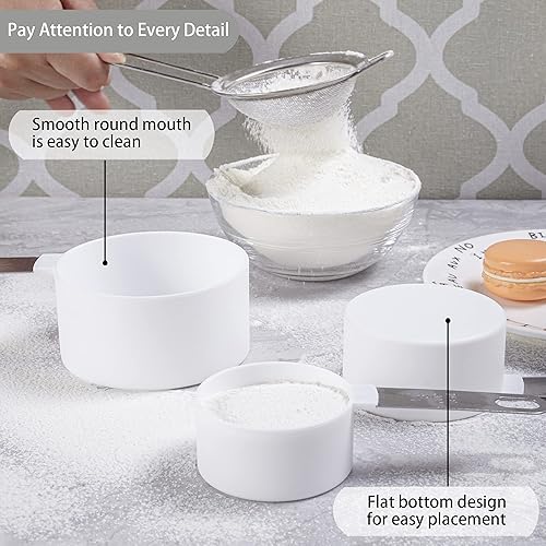 Miniatura 46 de Huygens - Juego de tazas y cucharas medidoras de 10 piezas, tazas medidoras apilables con mango de acero inoxidable para medir ingredientes secos