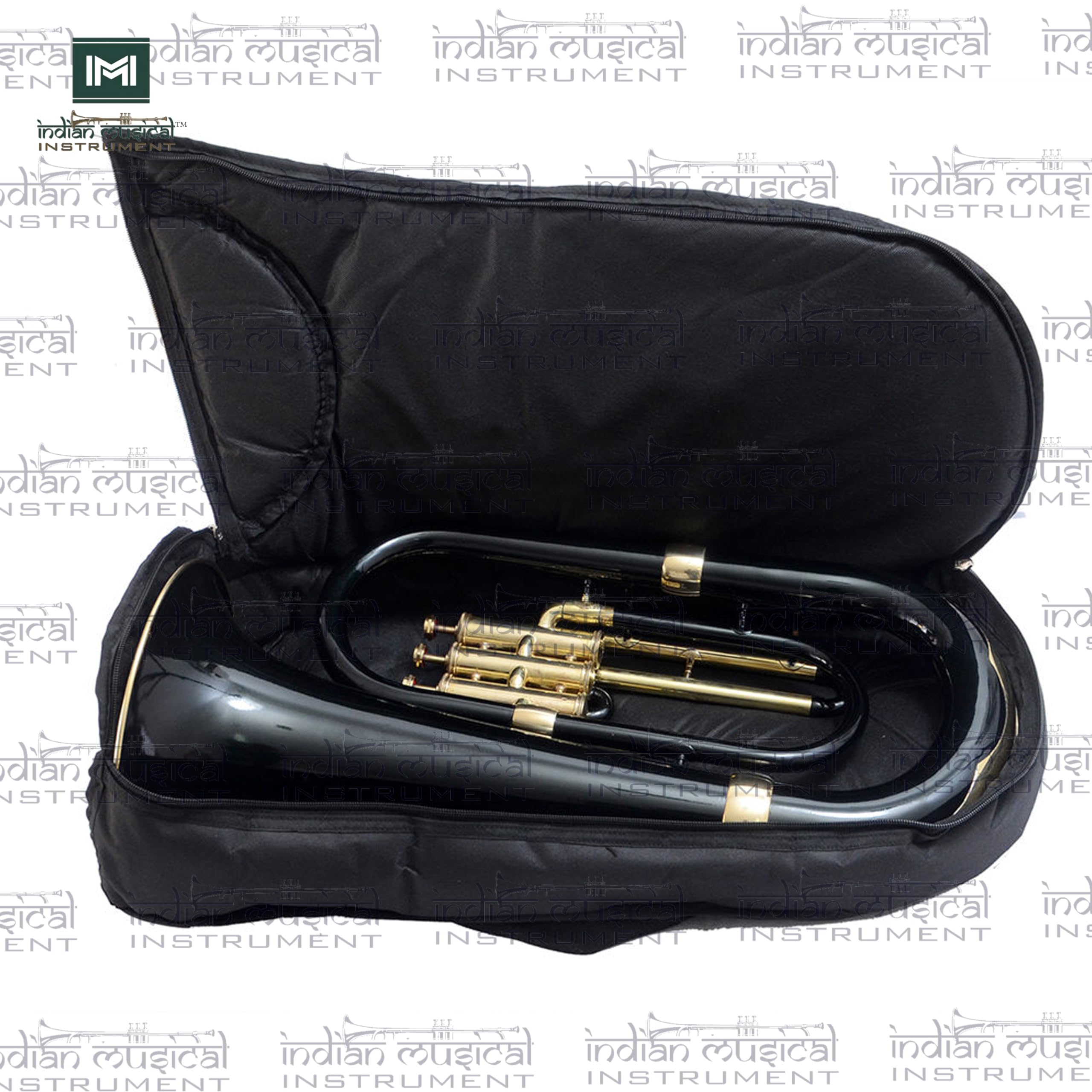 Euphonium 3 valvola Bb Pitch con custodia e bocchino (nero oro)