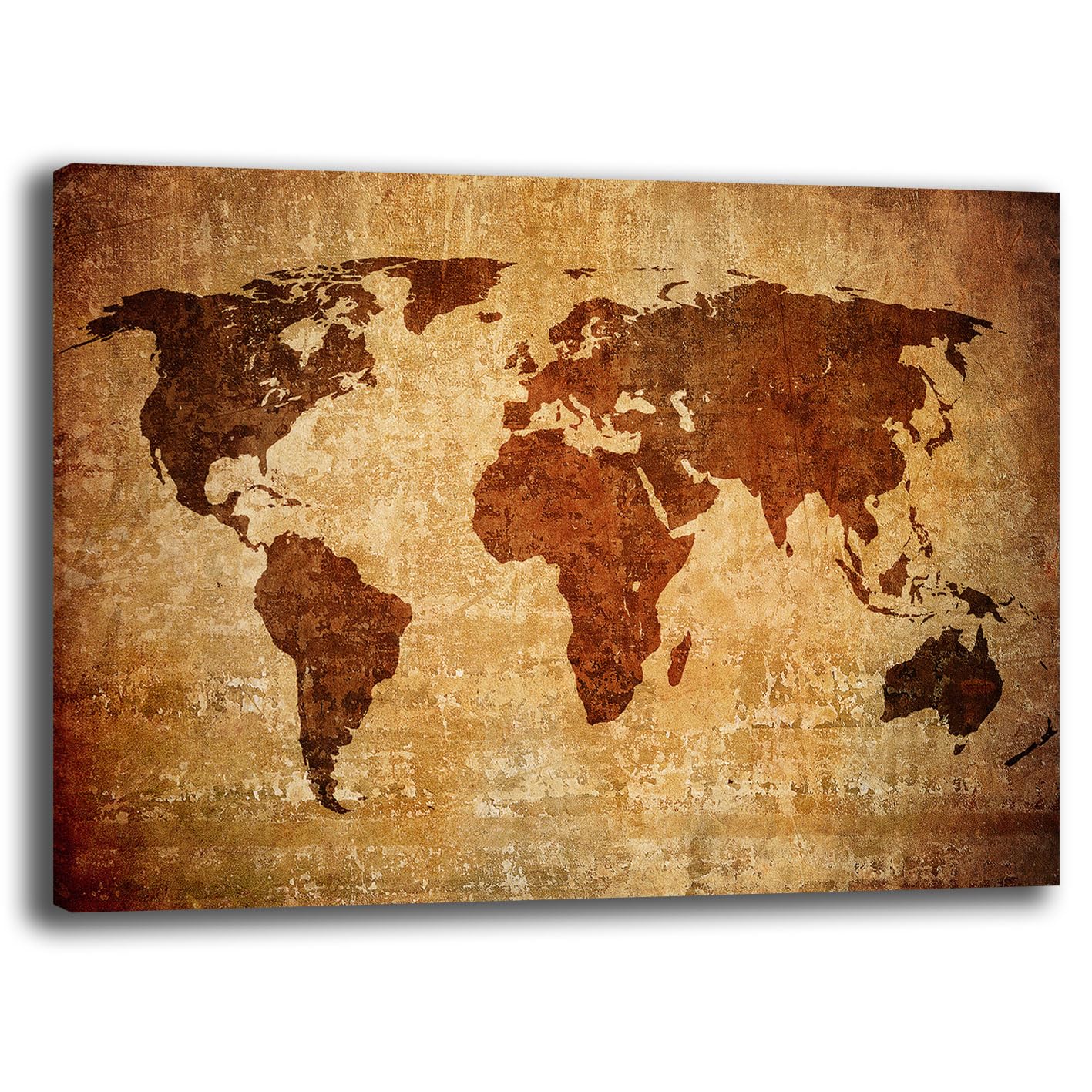 Printerland Quadro Moderno MAPPAMONDO Mappa Mondo Astratto Quadri moderni soggiorno da Parete XXL grande Stampa su tela Canvas Decorazione Murale muro Arredo Salone (6, 70x100 cm, Canvas intelaiato)