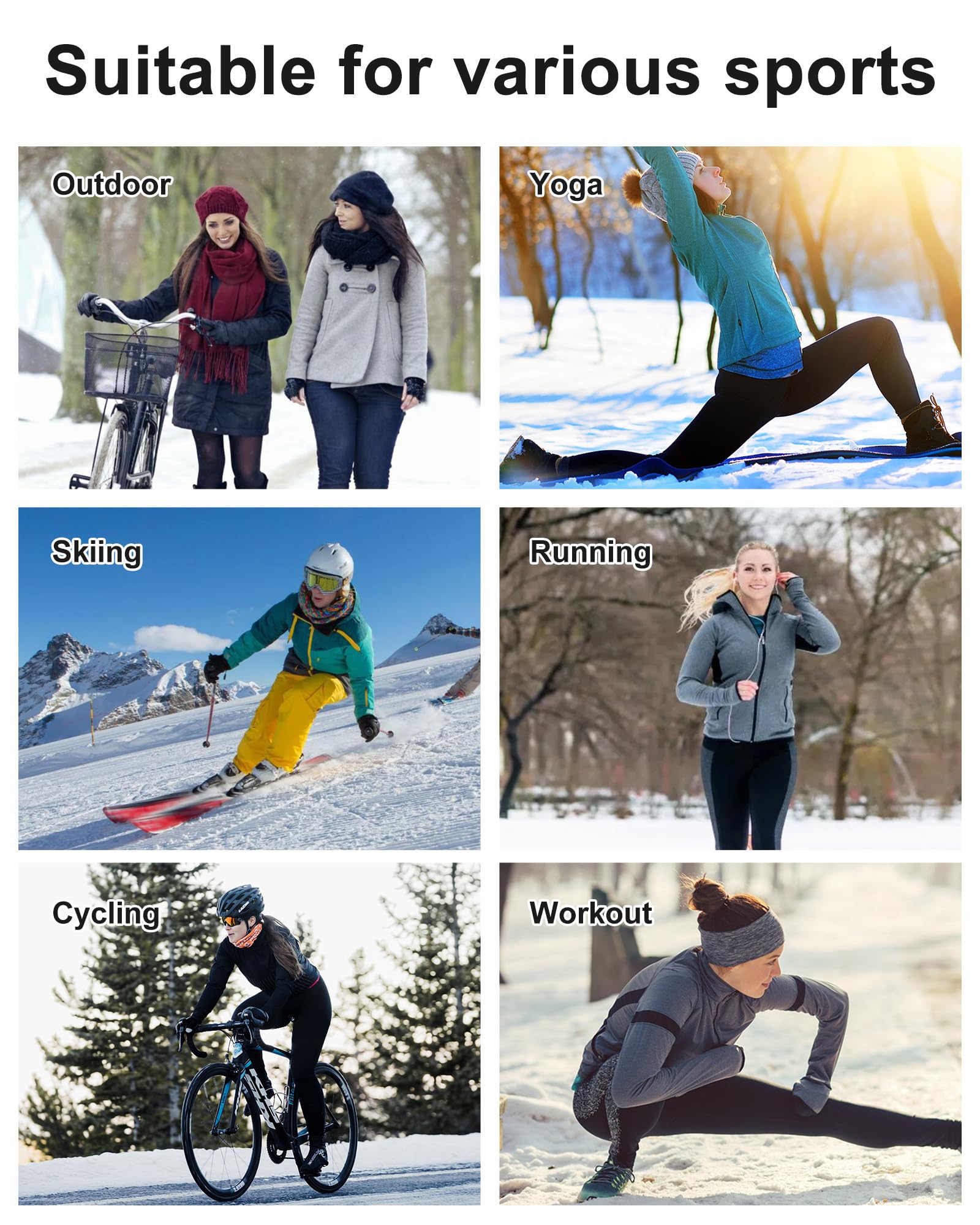 CL convallaria Women Thermal Tops Fleece Line Athletic Long Sleeve Thermal Vest Compression Baselayer Workout Shirts Soft and Warm Gear