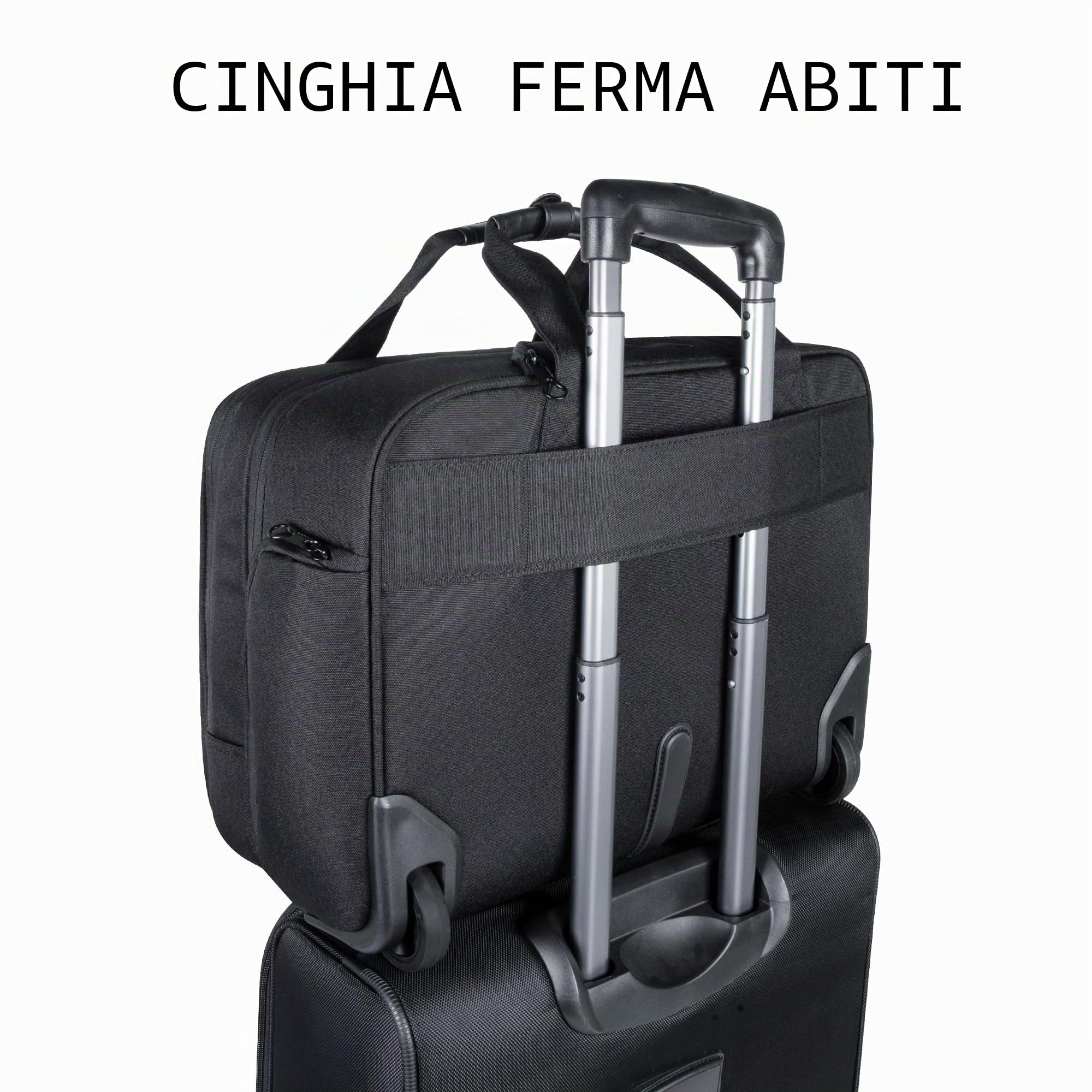 KROSER Trolley Business Rolling Laptop Case con ruote fino a 17,3 pollici, impermeabile, con tasche RFID per viaggio/scuola/uomo/donna, colore nero