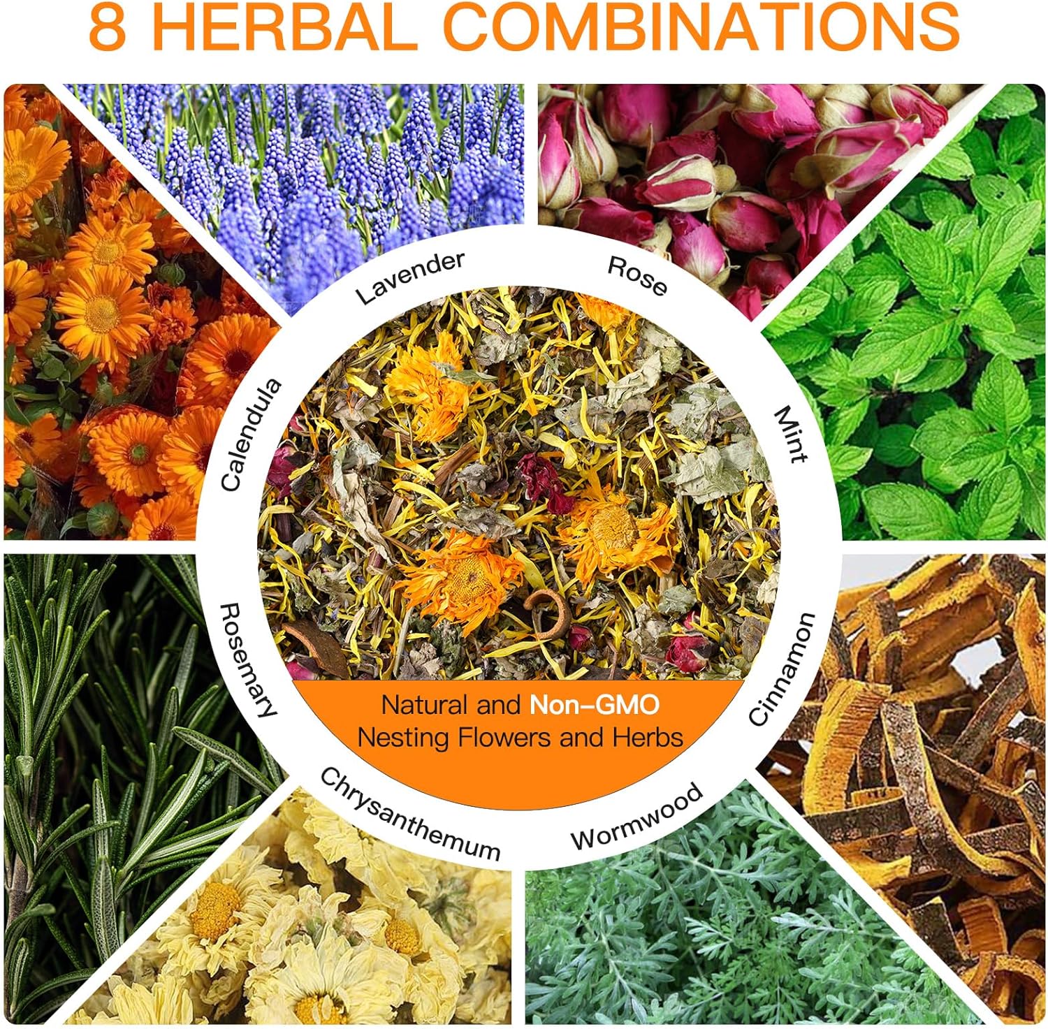 21 Oz Chicken Nesting Herbs Flowers Premixed Dried Poultry Herbs Natural Nesting Box Pads Roost House Lime Feed Grit Herbs Bedding Supplies for Chicken Duck Coop Feeder Freshness Egg Laying Coop Smell - Image 2