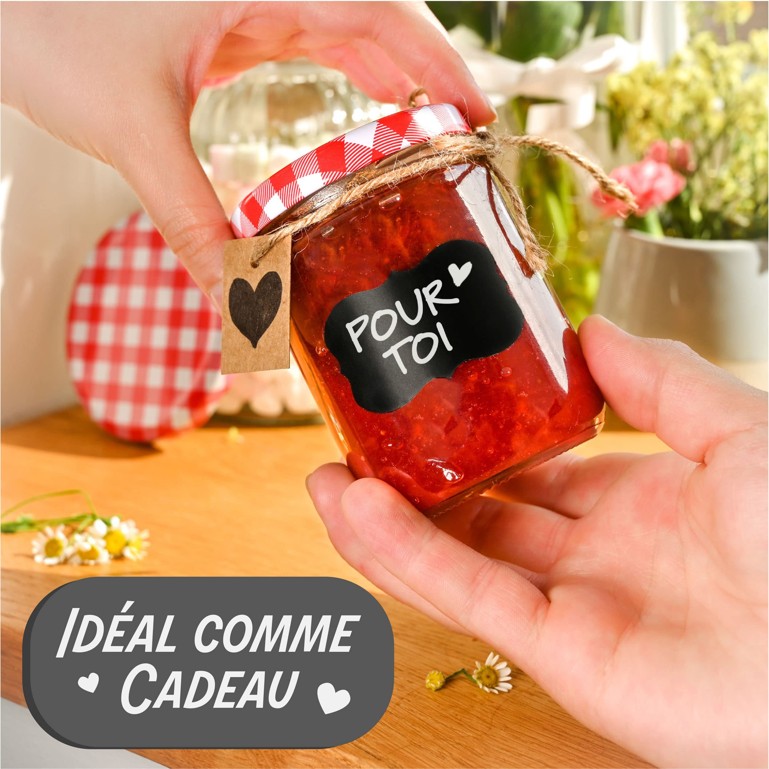 Praknu 25 Pots à Confiture de 230ml - Avec Étiquettes et Marqueur - Hermétique - Lavable au Lave-vaisselle - Idéal comme Cadeau