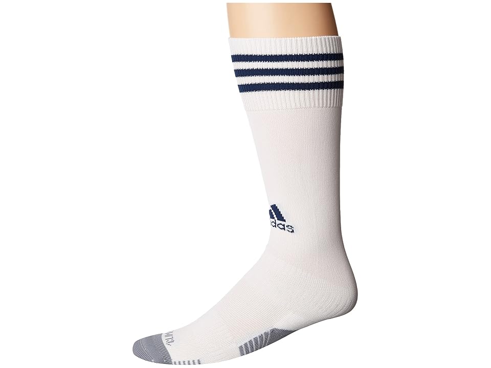 

adidas Copa Zone Cushion III OTC Sock (White/ New Navy) Crew Cut Socks Shoes