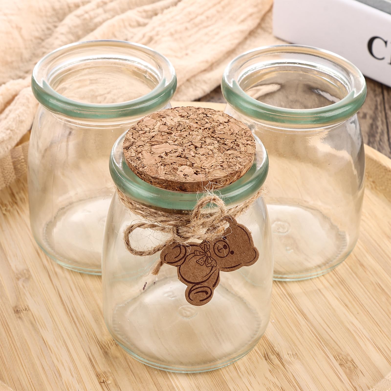 CYEER 18-teiliges Glas-Set mit Korkdeckel, 200 ml