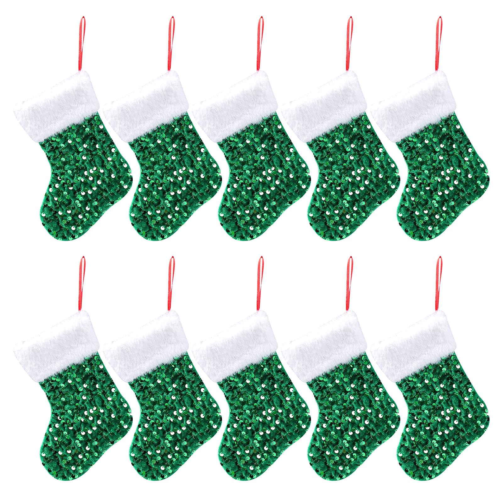 Tsophreniq Christmas Stockings Decoration Delicate Sequins Embellished Holiday Stockings for Christmas Tree Party Ornament Fireplaces Decors