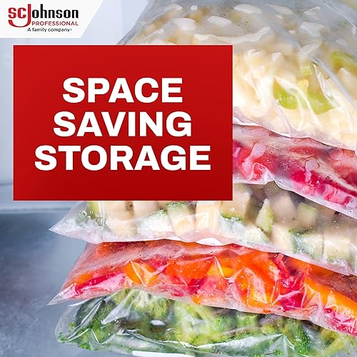 Miniatura 4 de SC Johnson Professional Bolsas para congelador para organización y almacenamiento de alimentos doble cremallera 2 galones 100 unidades