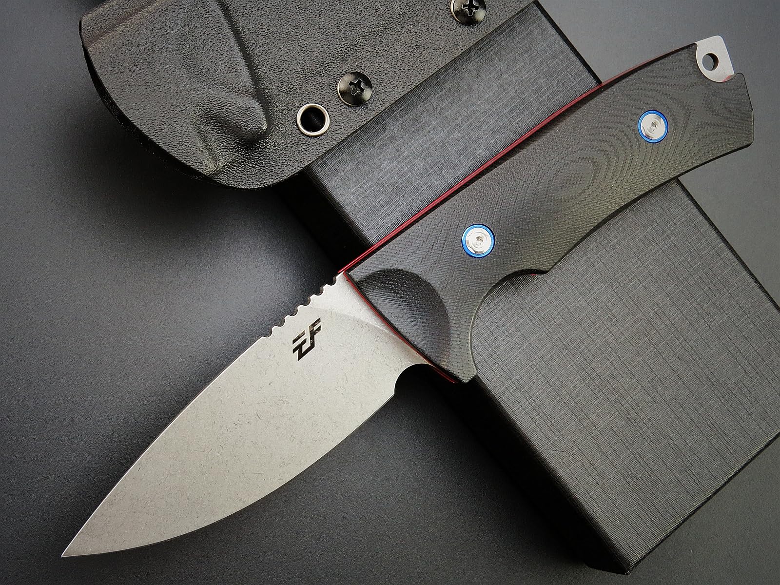 Eafengrow EF133 Fixed Blade Knife, DC53 Steel Blade,Two Tone G10 Handle Full Tang Compact Tough EDC Straight Knifes for Outdoor Working Camping Hiking(Black)