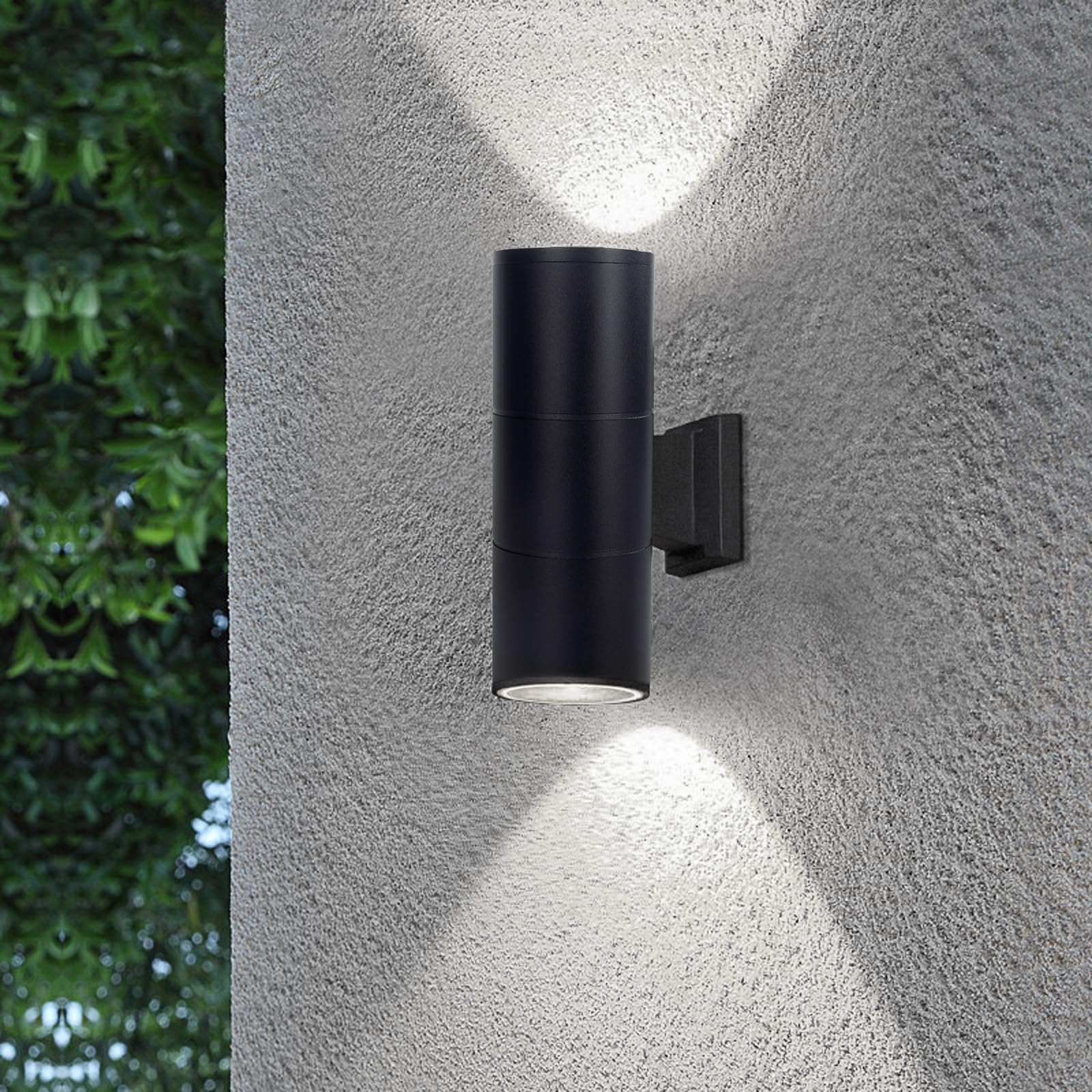 We Charger Up and Down Lights Outdoor, Aluminum Cylinder Sconce Light Waterproof, Exterior Wall Lighting Fixture for House Porch Garage Patio Front Doorway Entryway 6W 6000K 2 Pack